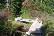 One of the several foot bridges